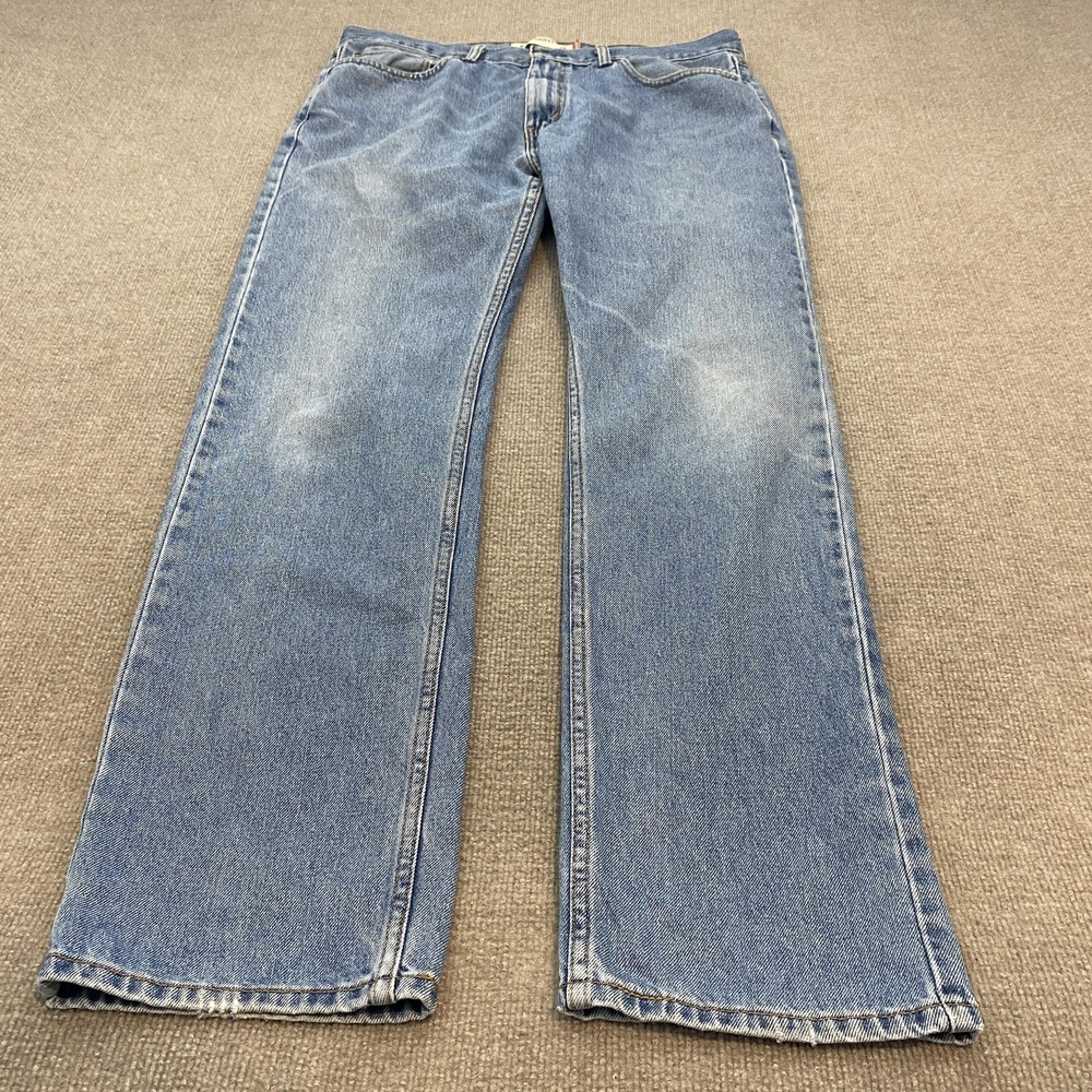 Vintage Levis 505 Jeans Mens 36x34 Blue Straight 90s Distressed Denim USA Y2K